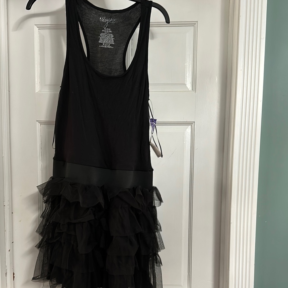 Miley Cyrus max azria Black Ruffle Dress